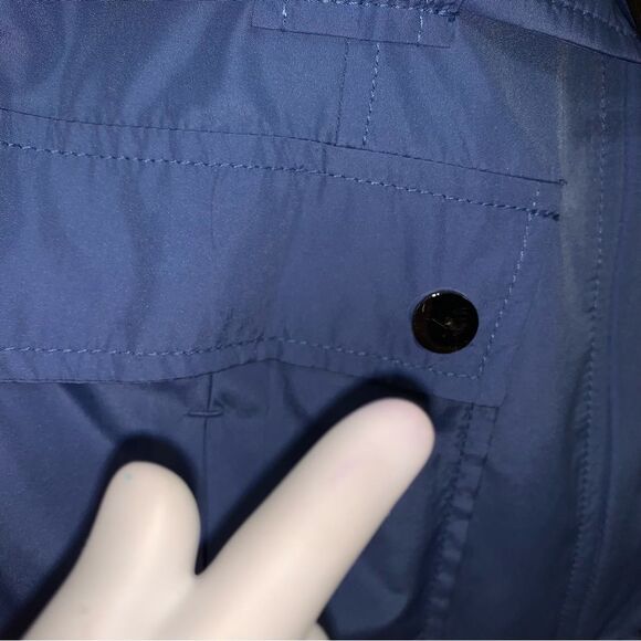 Zara Blue Trench Coat Women's Medium Lightweight Short Spring Rain Jacket Summer - Picture 5 of 8